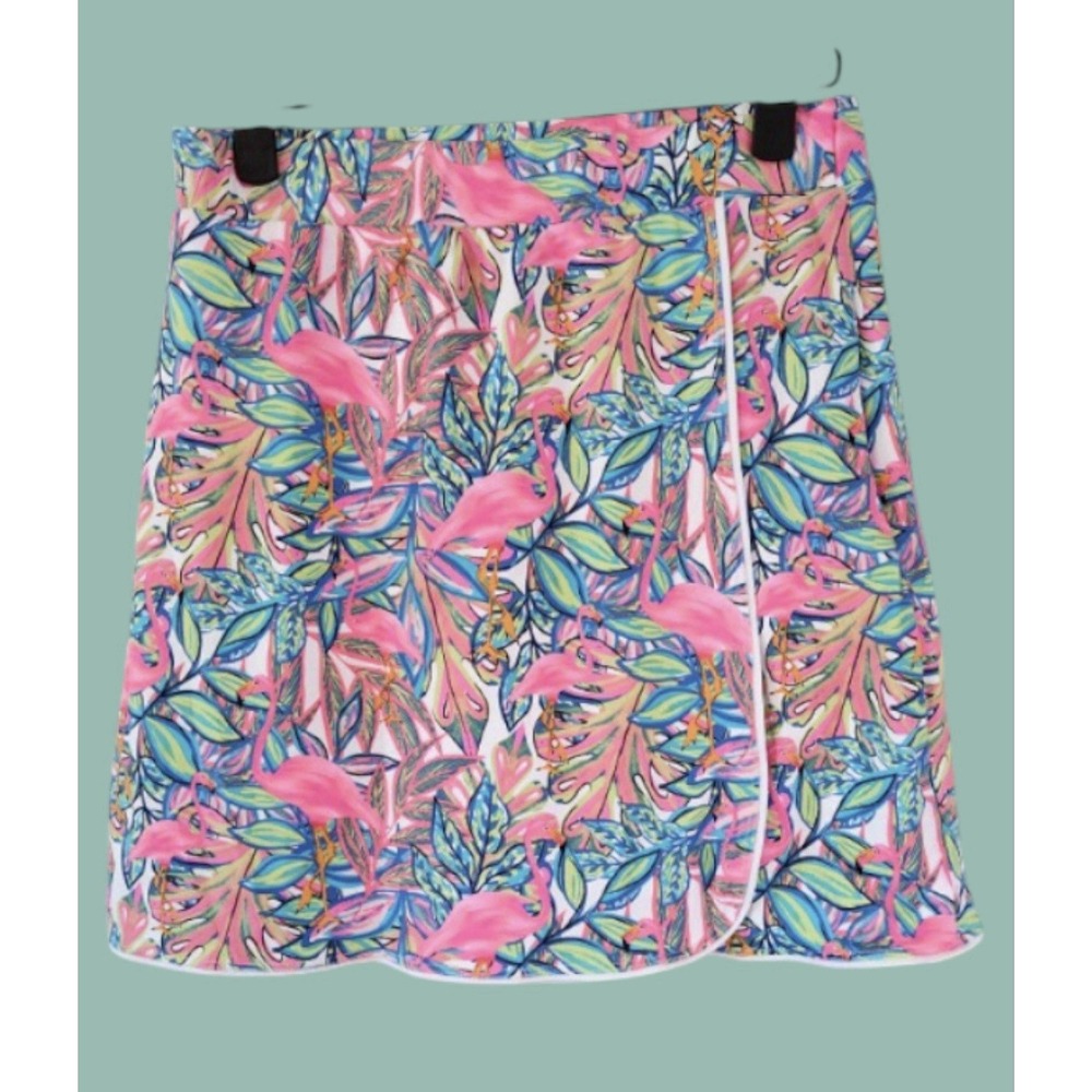 LULU B Flamingo Skort Womens X-Small UPF 50+‎ Pickleball Athleisure Golf Stretch